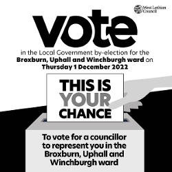Make sure you are registered to vote in the Broxburn, Uphall and Winchburgh By-Election  Icon