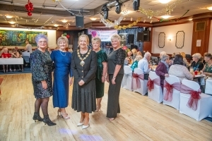 Fauldhouse Young at Heart Christmas dinner Provost Muldoon and event organisers at Fauldhouse Young at Heart Christmas dinner