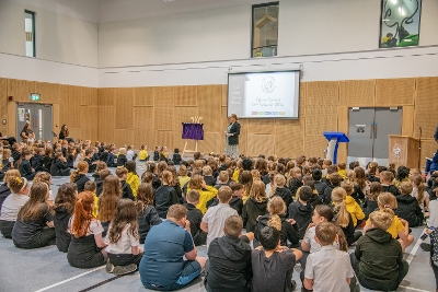 Primary attainment School assembly at East Calder for the official opening