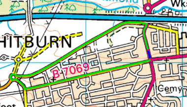 Map of closure for Whitburn Crossroad - Armadale Road