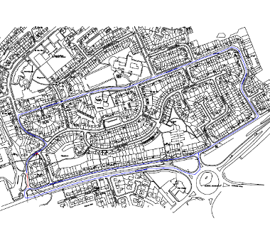 Map of closure on Boghall Drive