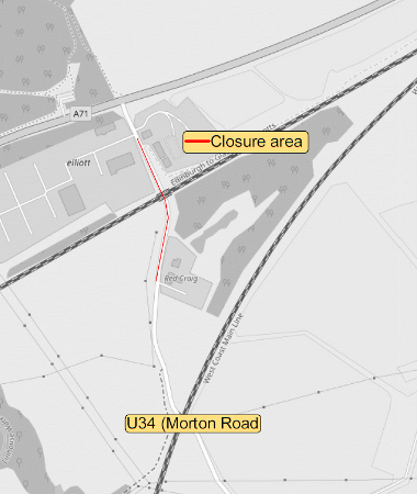 Map of closure at Morton Road