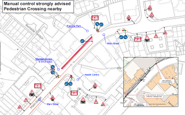Map of parking suspension on Main Street