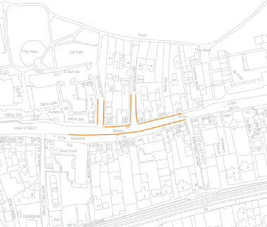 Map of suspension on High Street