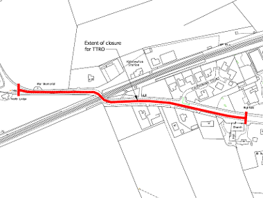 Map of closure on B7031
