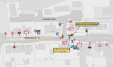 Map of parking suspension on B8090