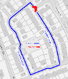 Map of closure at Seven Wells Crescent