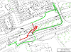 Map of footpath closure at Howden West
