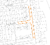 Map of suspension on Almond Road